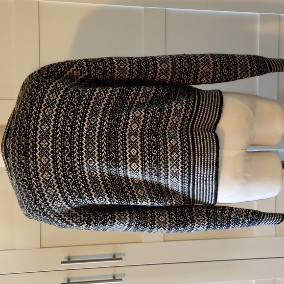 Lauren Ralph Lauren Fair Isle Cardigan Angora Cashmere Blend Sweater Large Black - Picture 5 of 8